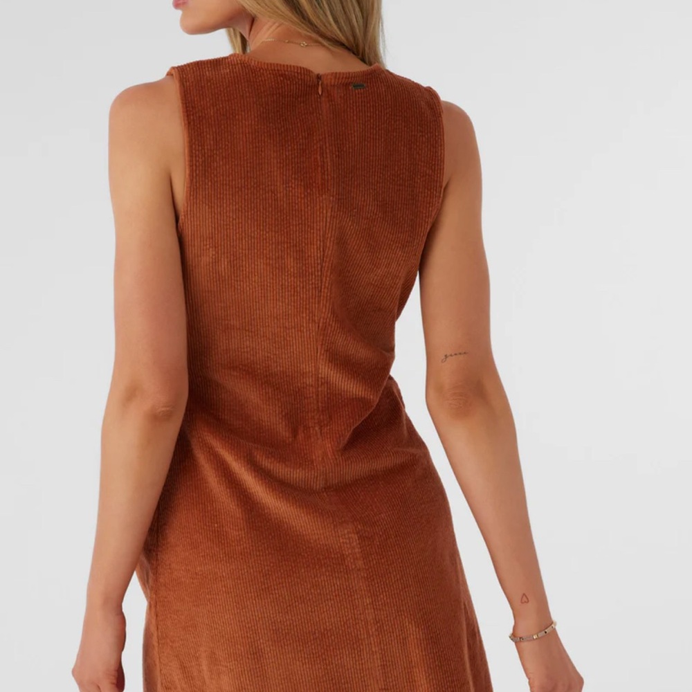 Rust Sleeveless V-Neck Dress - Picture 2 of 4